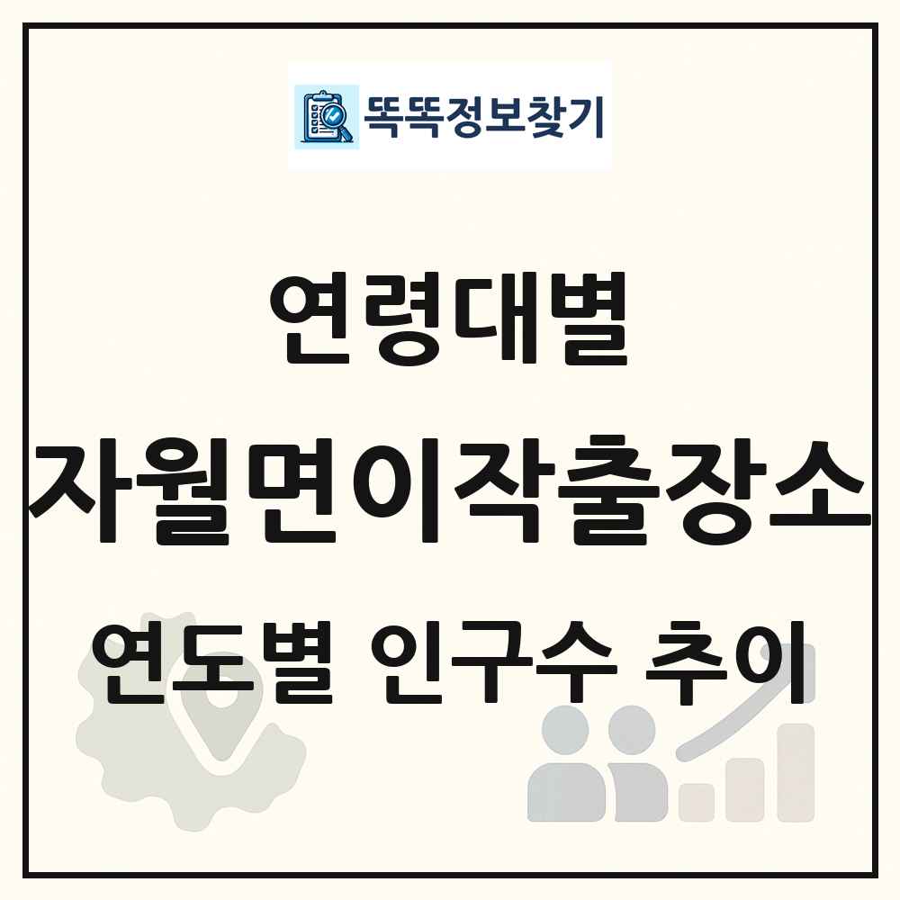 자월면이작출장소 생애주기별 인구수 링크 그림